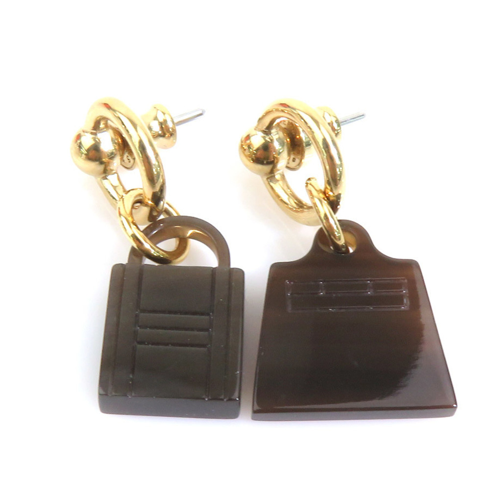 HERMES Brown Earrings